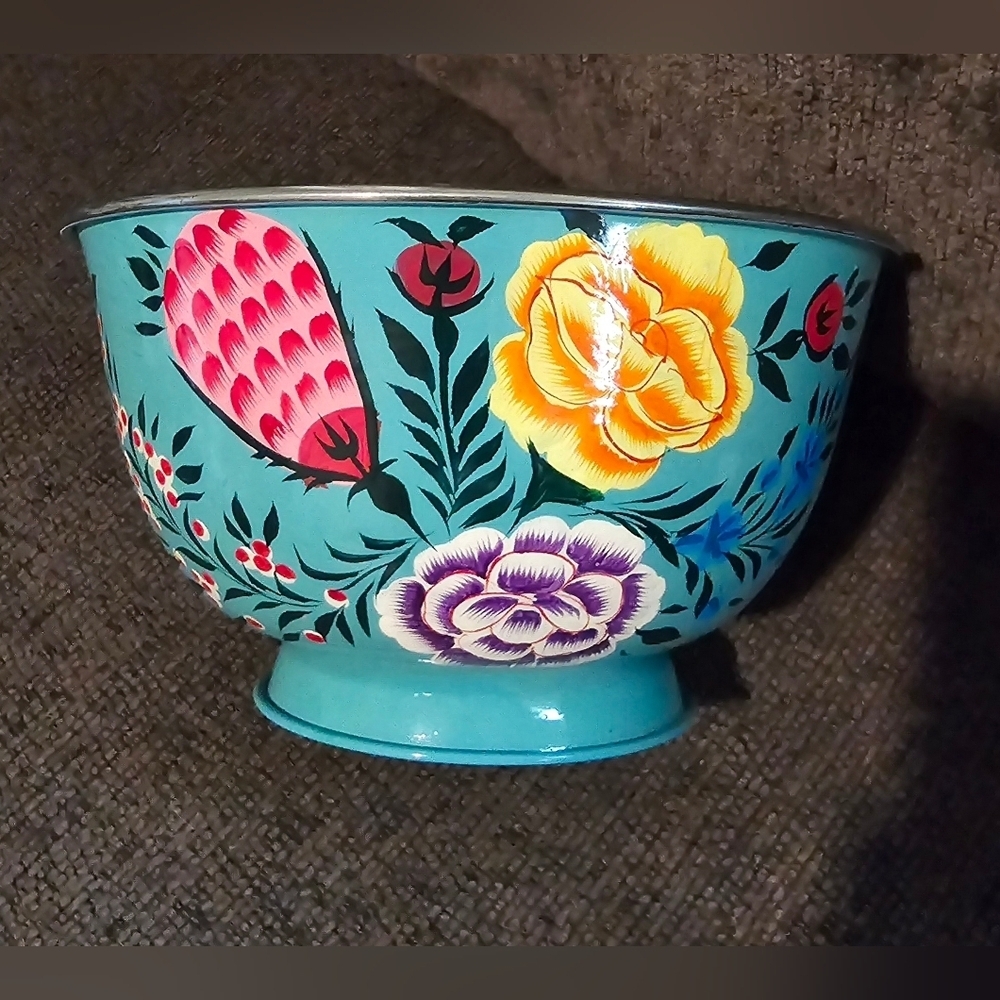 Hand Painted Floral Kashmiri Bowl
